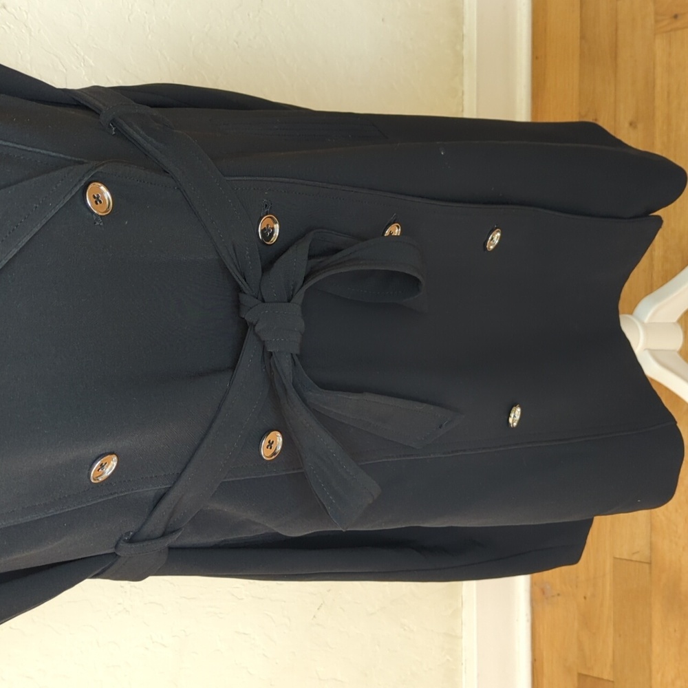 NEW WHBM Black Sleeveless Iconic Double Breasted Trench Dress Size 18 - Picture 8 of 12